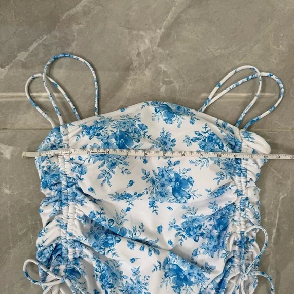 Women’s Wild Fable Extra High Leg Cheeky Adjustable Floral One Piece Swimsuit M - Picture 12 of 16